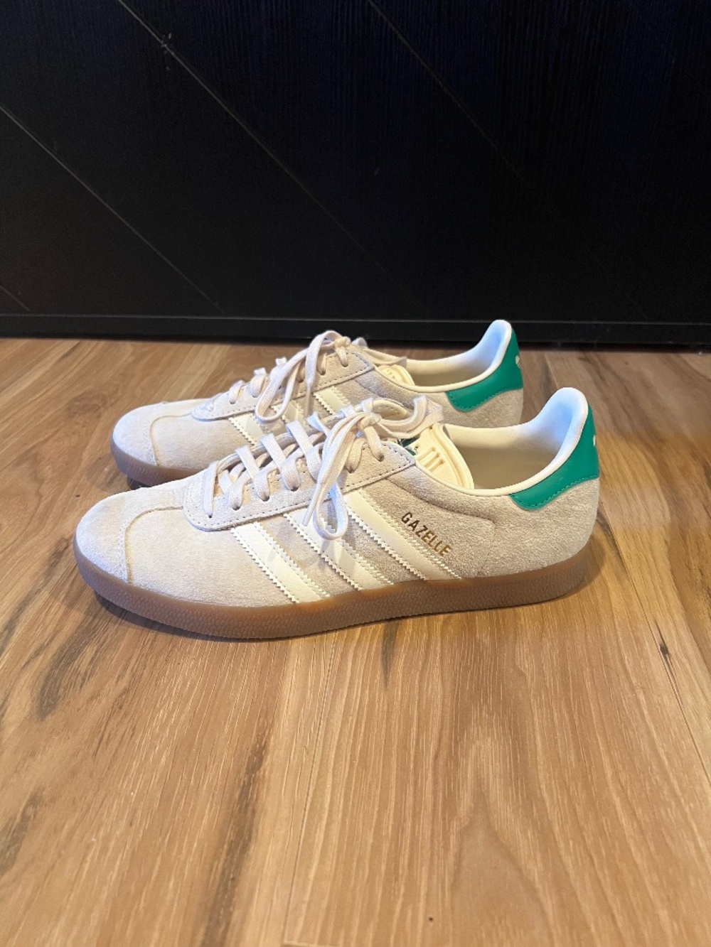 Adidas Originals Women's Gazelle-Cream/Green-Size 8.5